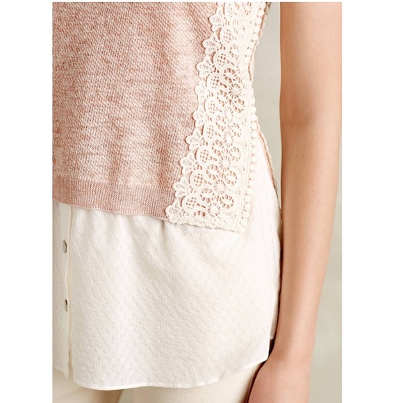 Moth by Anthropologie Lace Montage Tank Sz S - Picture 2 of 9